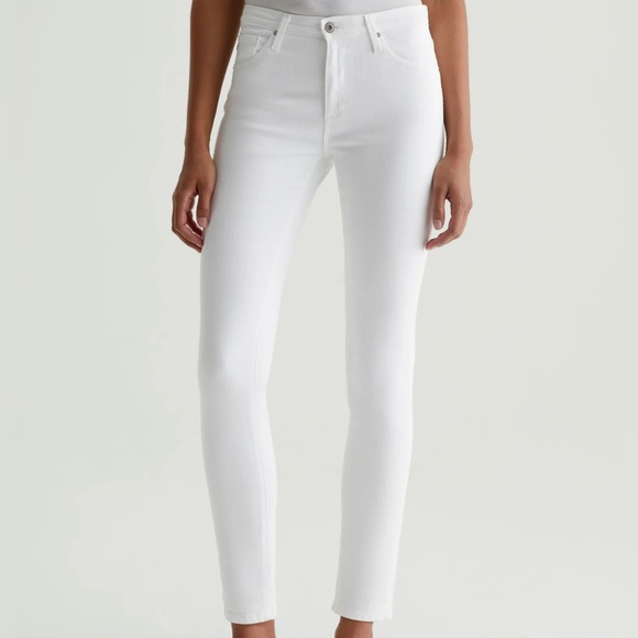 AG Adriano Goldschmied The Prima Ankle Cigarette Jeans | White | Size 23 | NWT - Picture 1 of 8